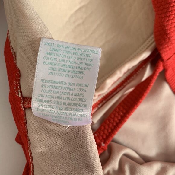 Kona Sol Swimsuit One Piece Women L Red Ruched Padded Vacation Beach Feminine - Picture 9 of 9